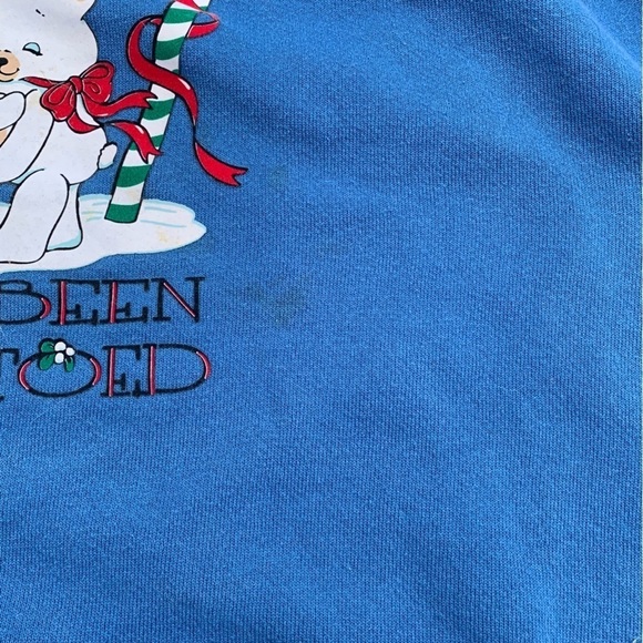 Vintage Crewneck Sweatshirt Teddy Bears Candy Cane - Picture 5 of 7